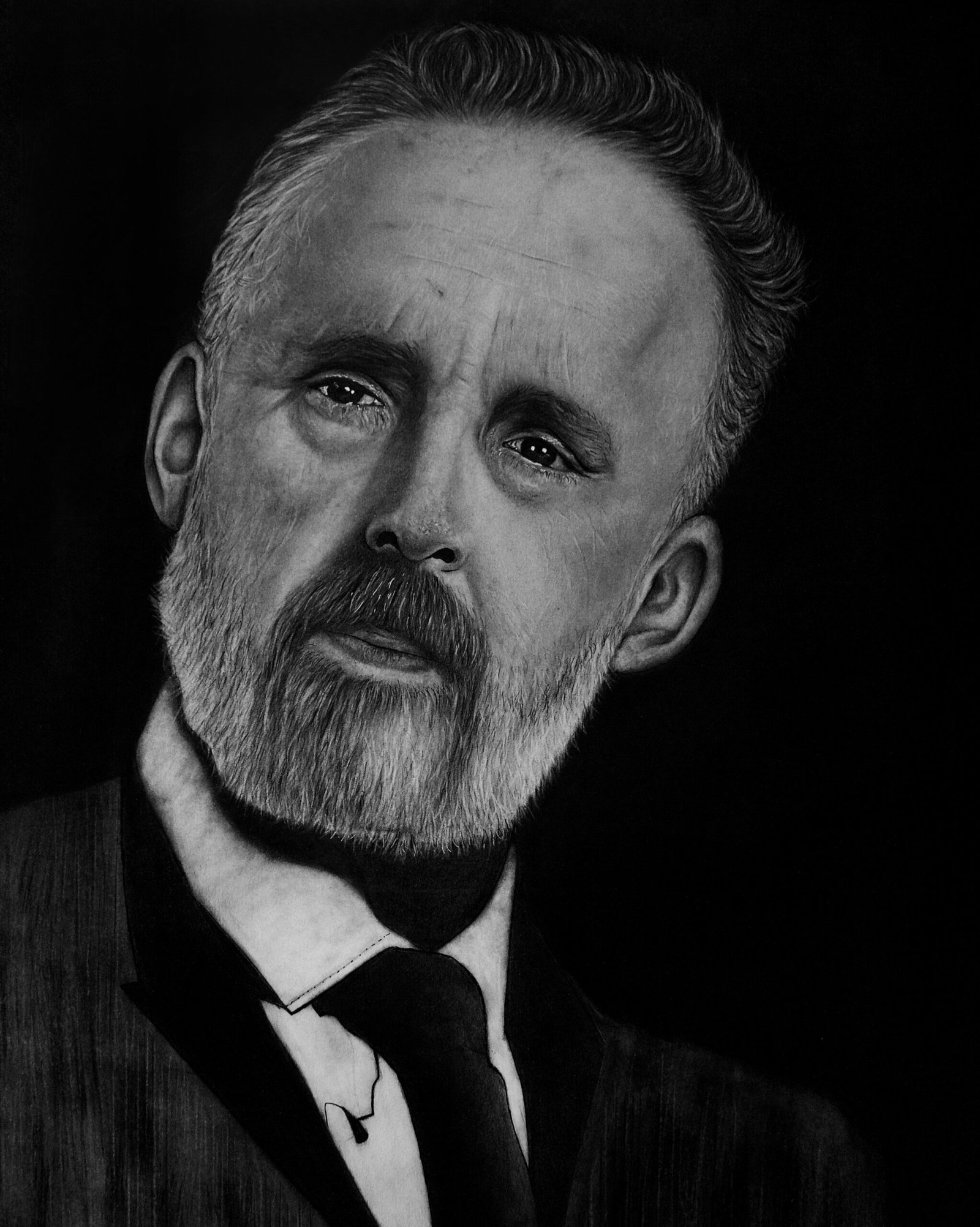 @jordan.b.peterson | Canadian psychologist, author, and professor — widely known for his lectures on psychology, philosophy, and self-development. His ideas challenge people to take responsibility, seek truth, and bring order to chaos. “If you aren’t moving forward in your life there is some idea, mode of action, or habit you’re so in love with you won’t let go of it.” Medium: Charcoal on 180GSM Paper Theme: Portrait Photo Reference: Photo by Gage Skidmore Licensed under Creative Commons Attribution-Share Alike 2.0 Generic (CC BY-SA 2.0) Source: Wikipedia Commons